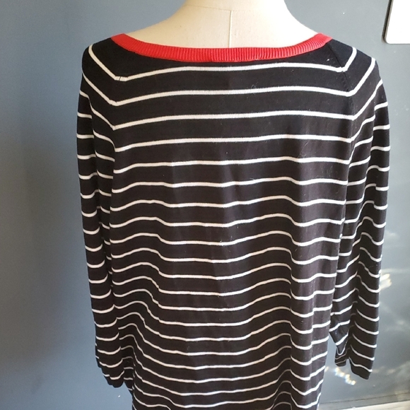 NWT Pendleton plus  Black and White 3/4 Sleeve Button Down Cardigan - Picture 7 of 15